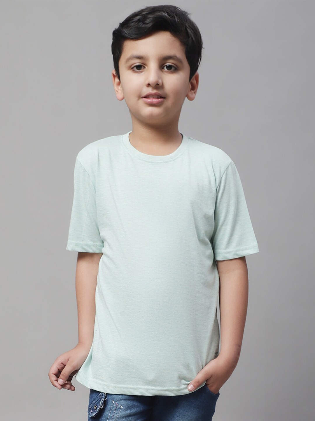 

Friskers Boys Cotton Slim Fit T-shirt, Sea green