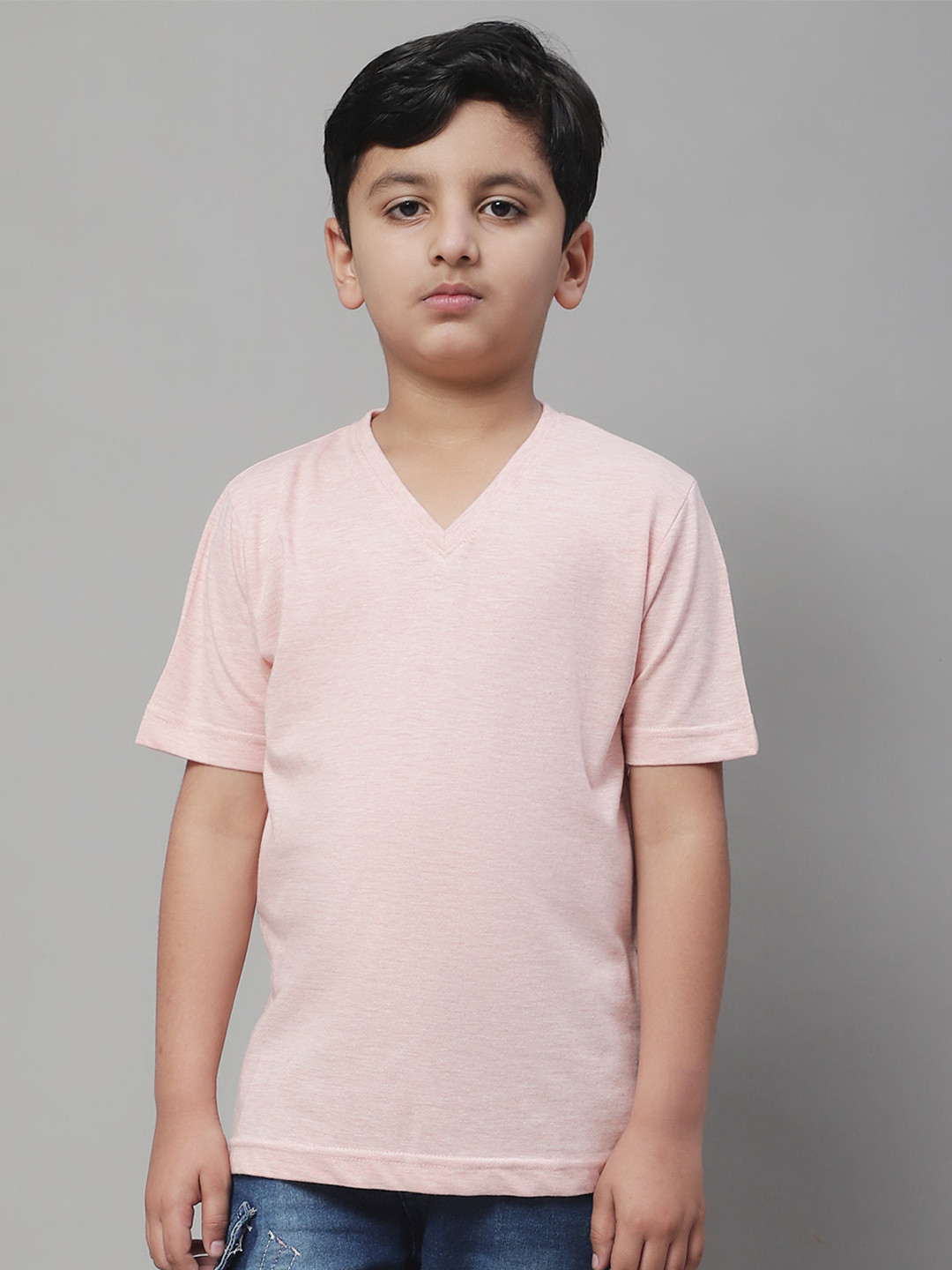 

Friskers Boys V-Neck Slim Fit T-shirt, Pink