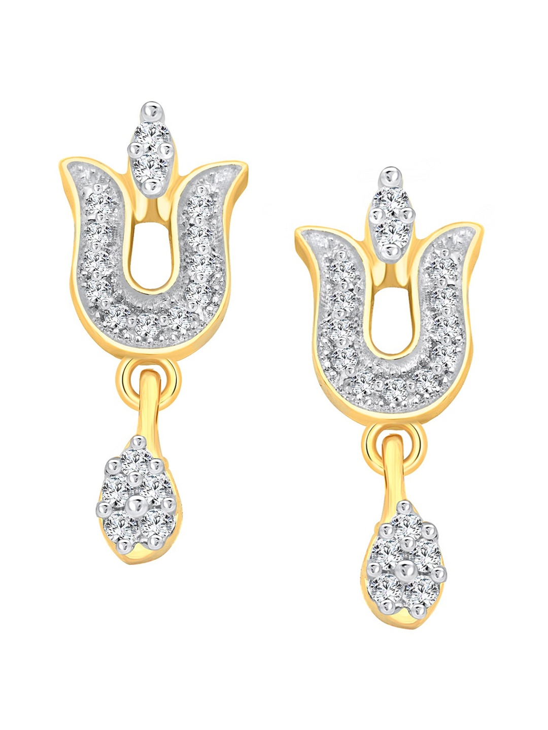 

Vighnaharta Gold-Plated Floral Drop Earrings
