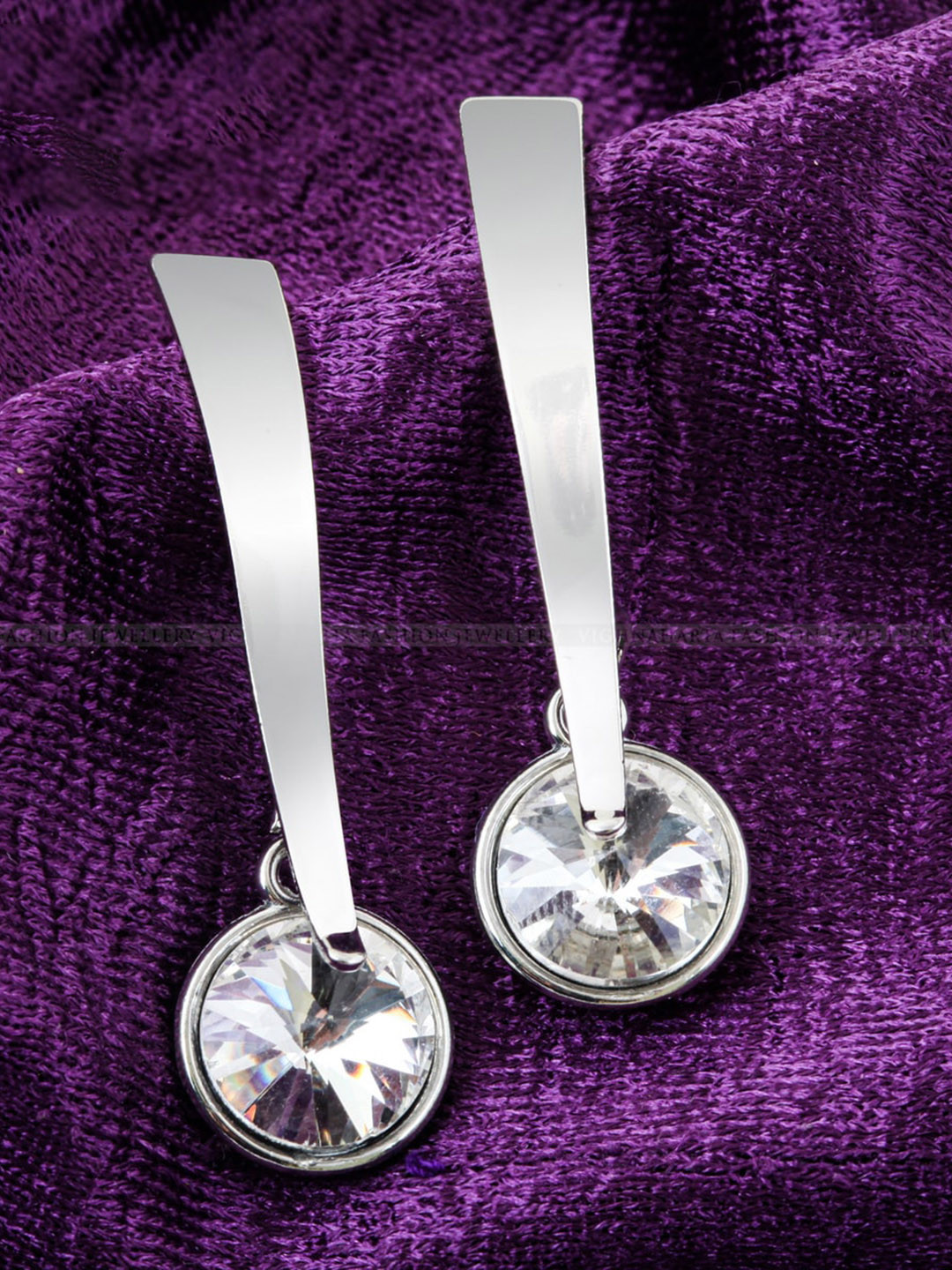 

Vighnaharta Silver-Plated Floral Drop Earrings