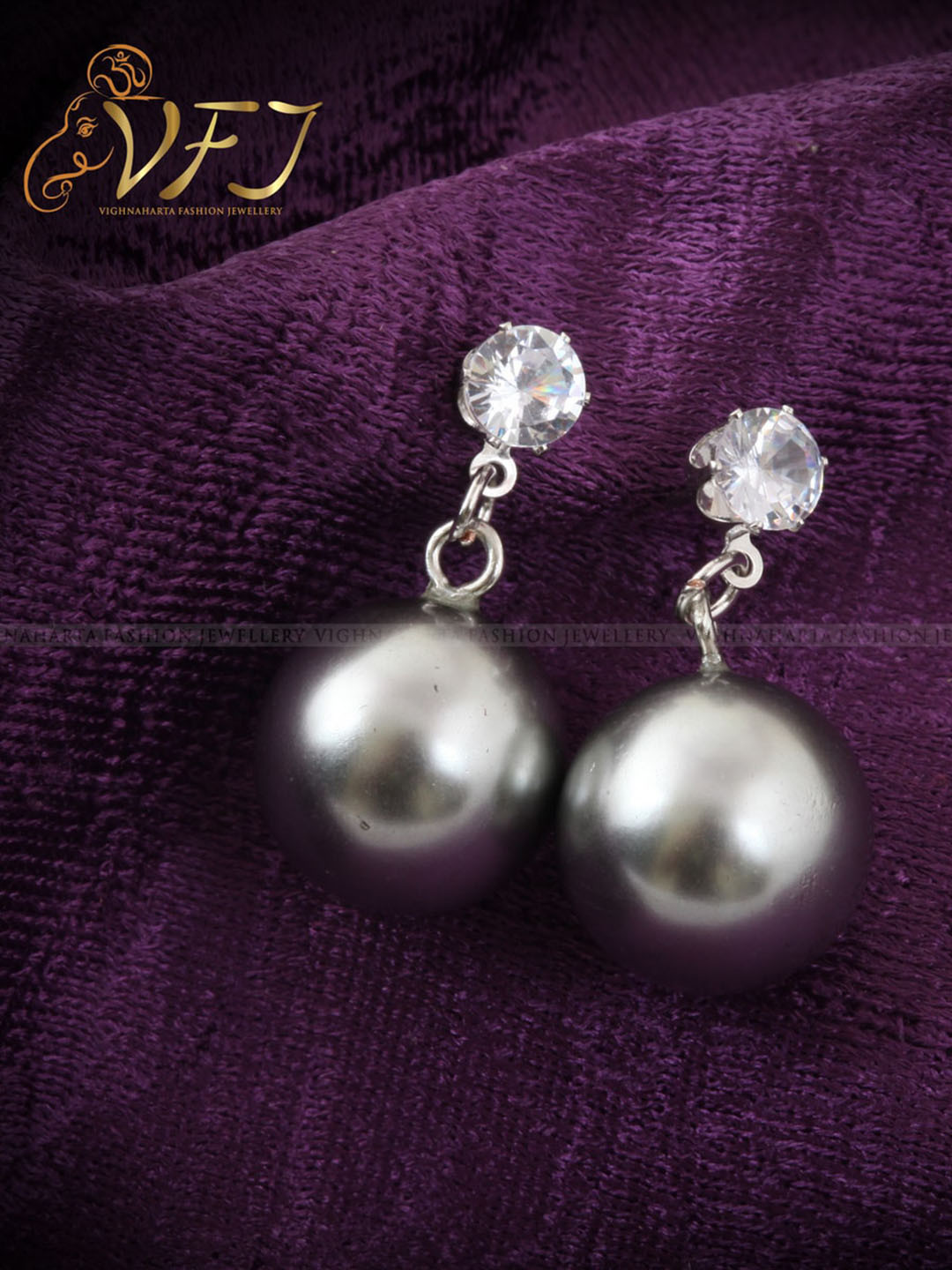 

Vighnaharta Rhodium Plated Floral Drop Earrings, Silver