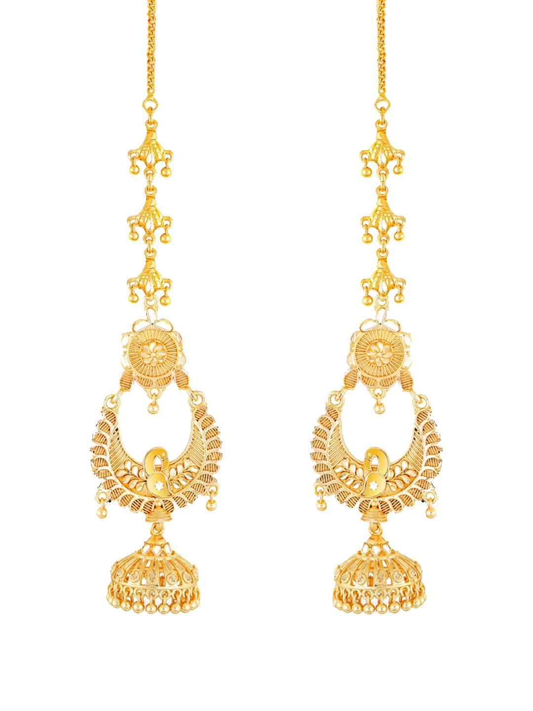 

Vighnaharta Gold-Plated Floral Jhumkas Earrings