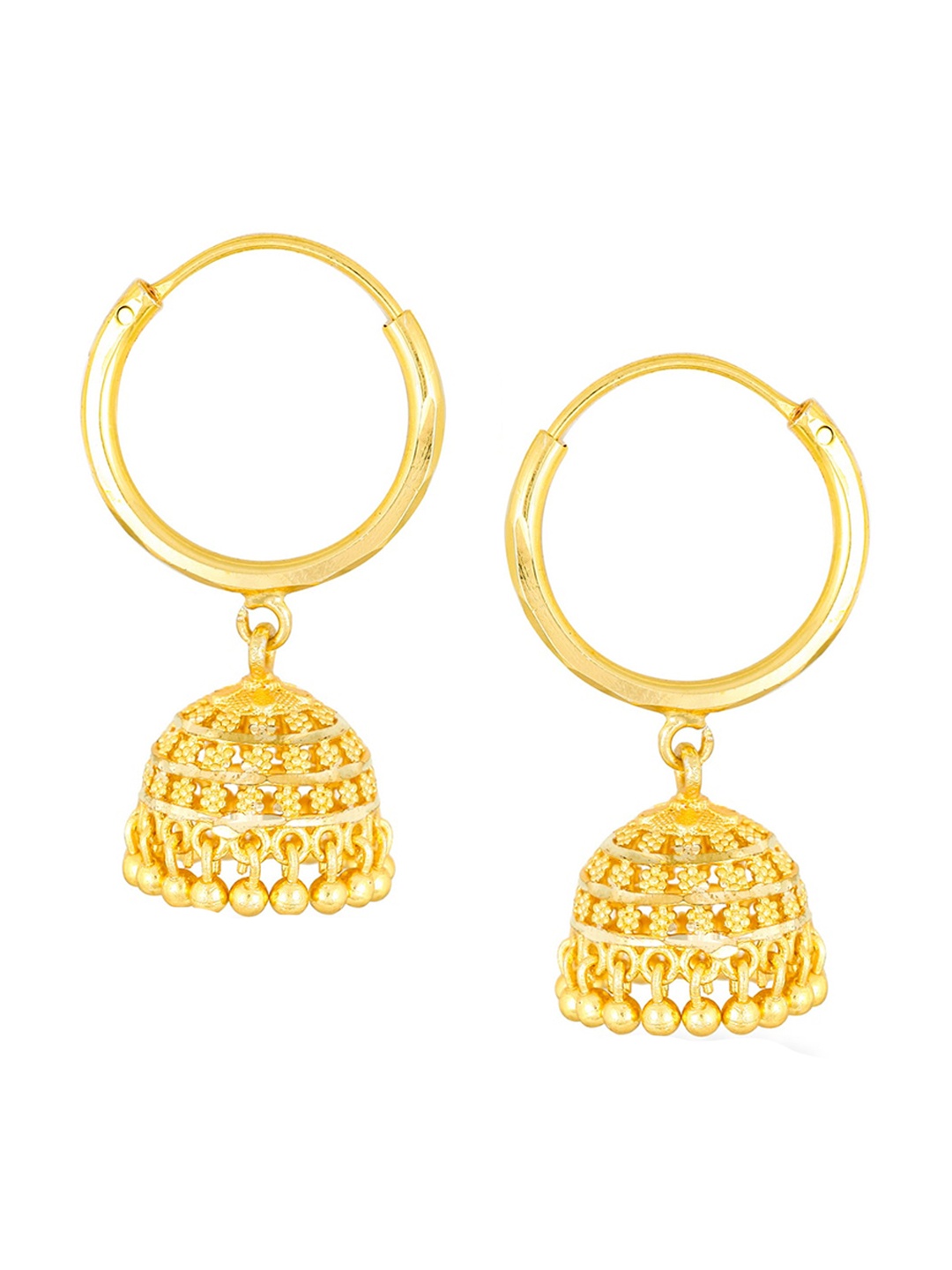 

Vighnaharta Gold-Plated Floral Jhumkas Earrings