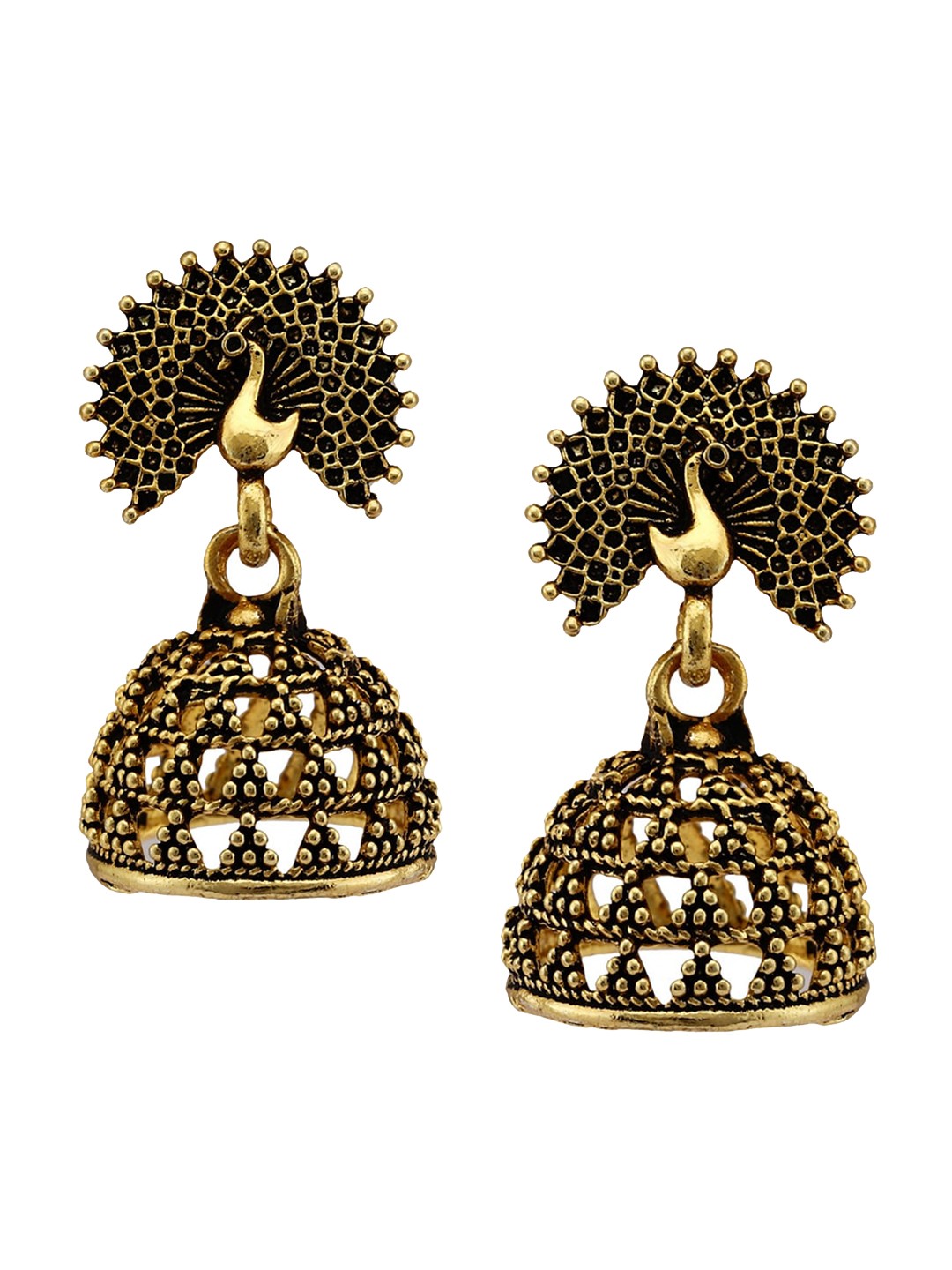 

Vighnaharta Gold-Plated Antique Floral Drop Earrings