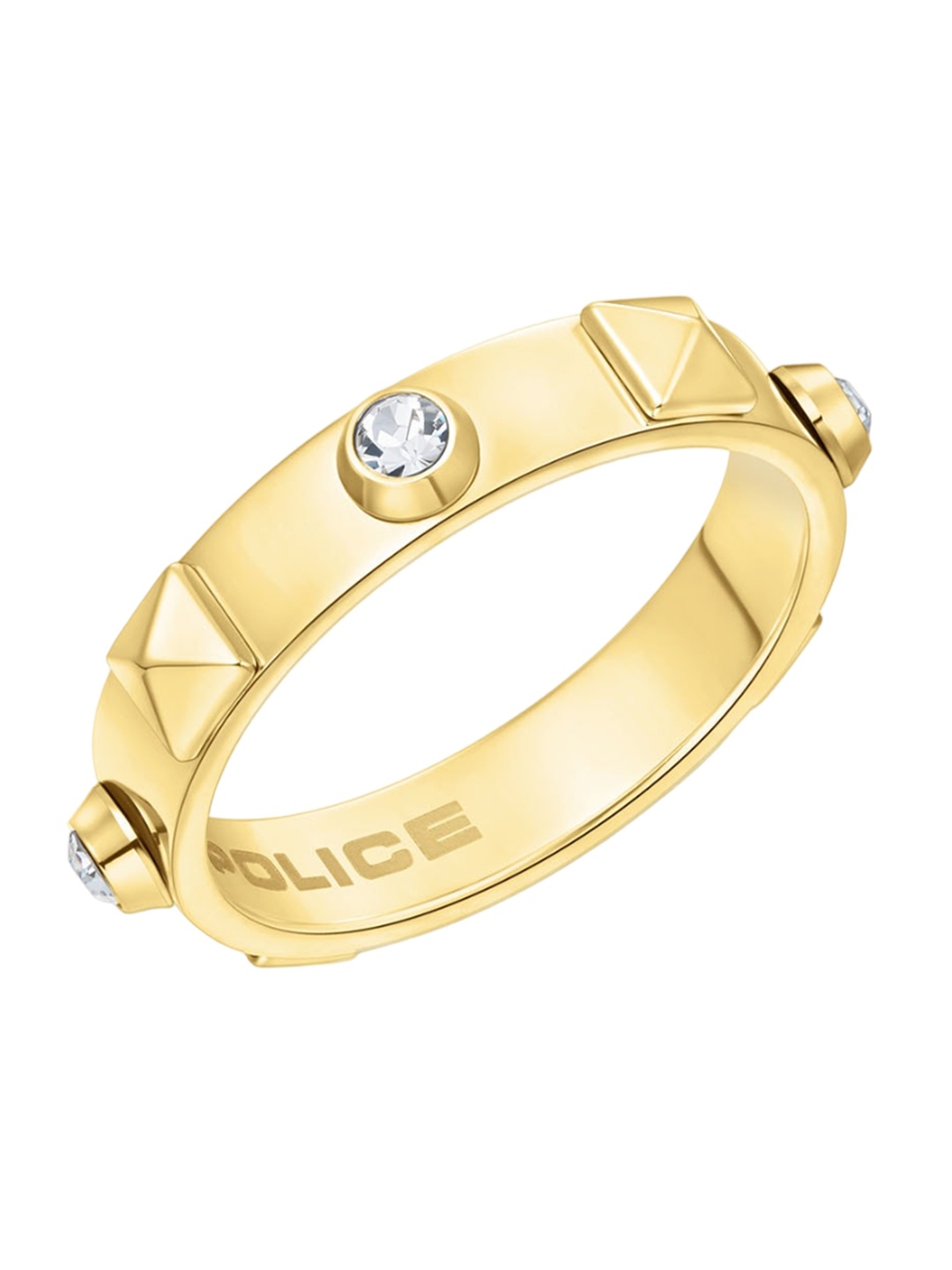 

Police Gold-Plated Stone-Studded Finger Ring