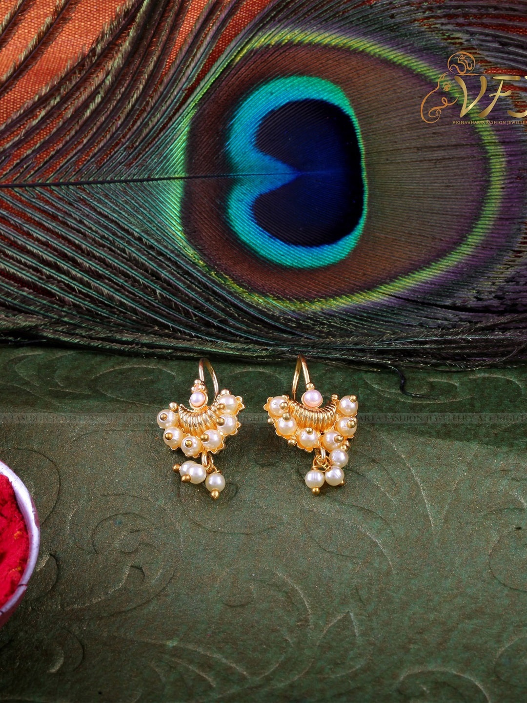 

Vighnaharta Gold-Plated Contemporary Drop Earrings