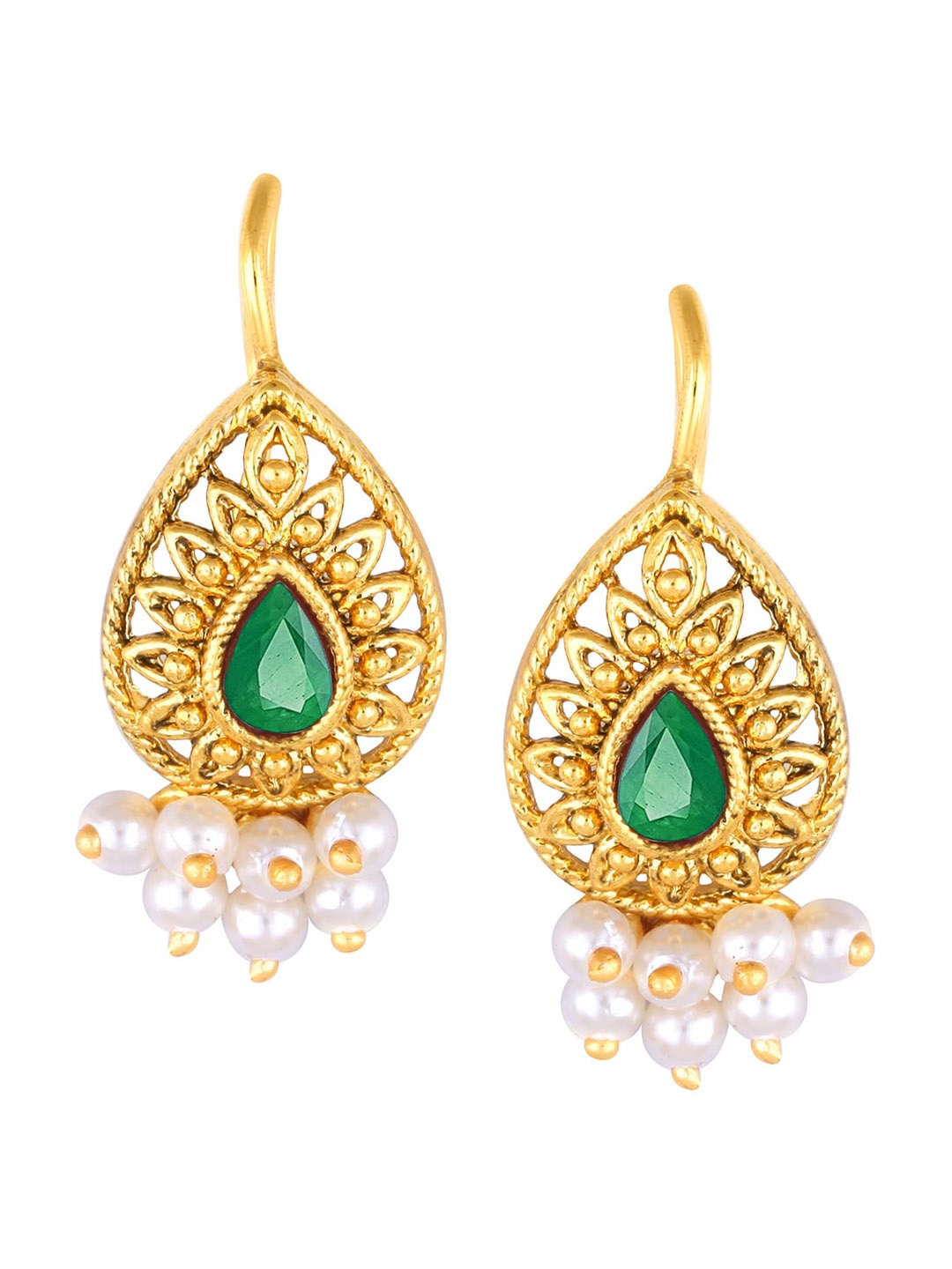 

Vighnaharta Gold-Plated Contemporary Drop Earrings
