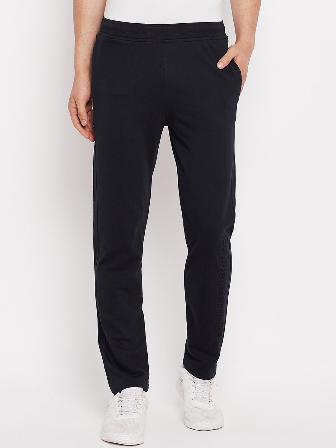 

Okane Men Mid-Rise Sports Track Pants, Navy blue