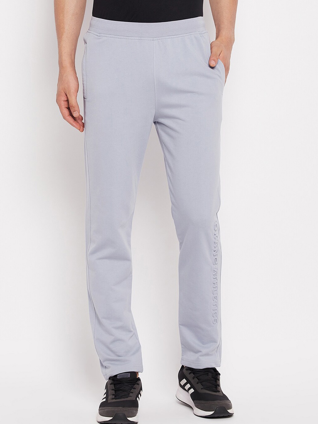 

Okane Men Mid-Rise Regular Fit Sports Track Pants, Grey