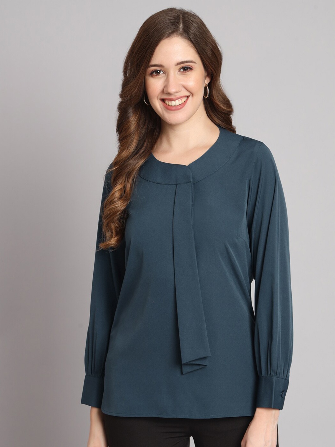 

PowerSutra Cuffed Sleeves Regular Top, Teal