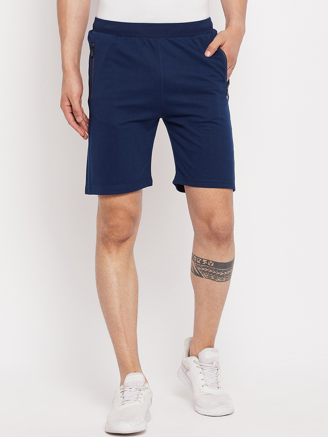 

Okane Men Mid-Rise Sports Shorts, Blue