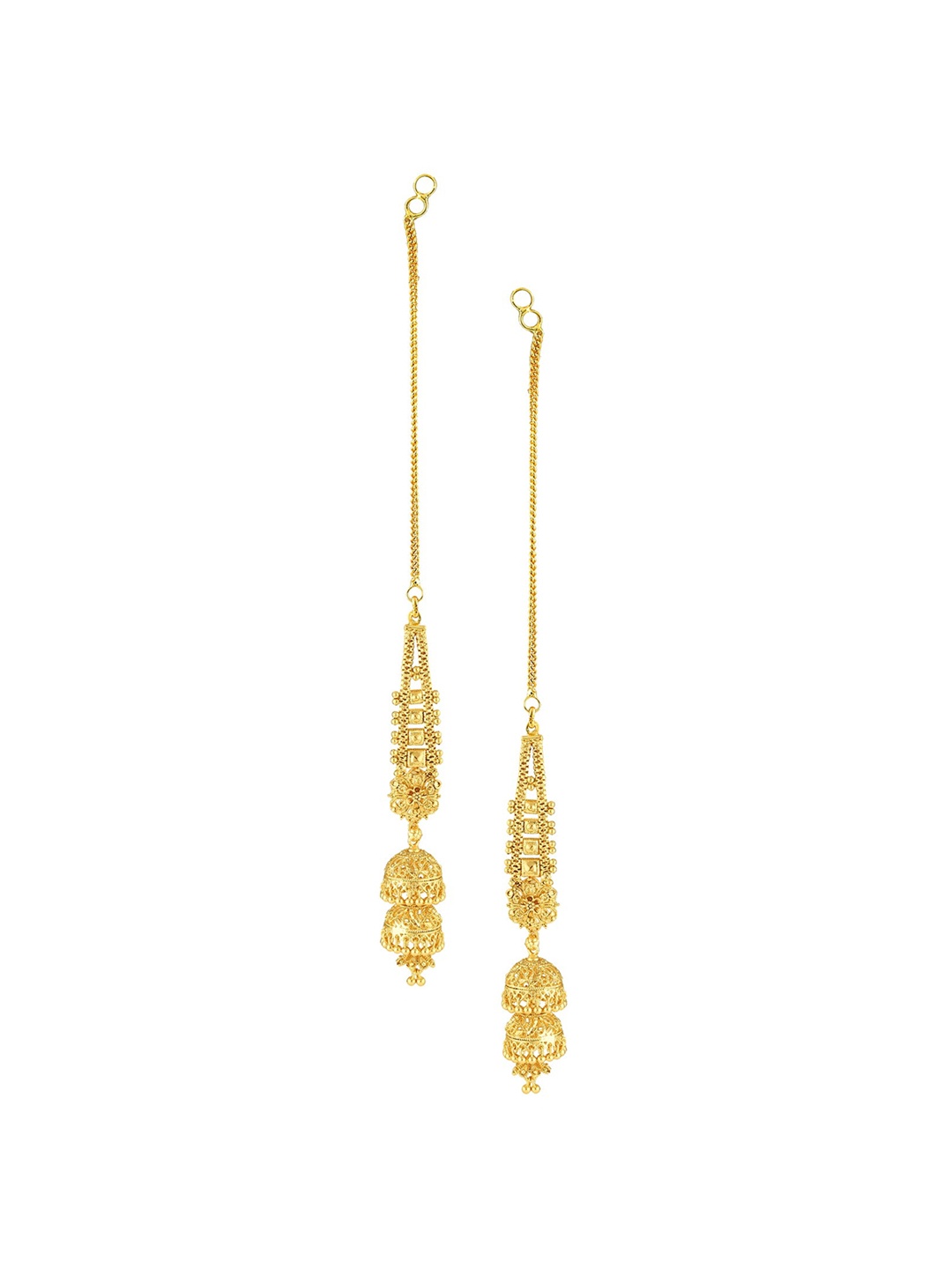

Vighnaharta Gold-Plated Floral Jhumkas Earrings
