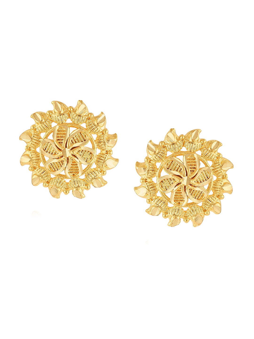 

Vighnaharta Gold-Plated Floral Studs Earrings