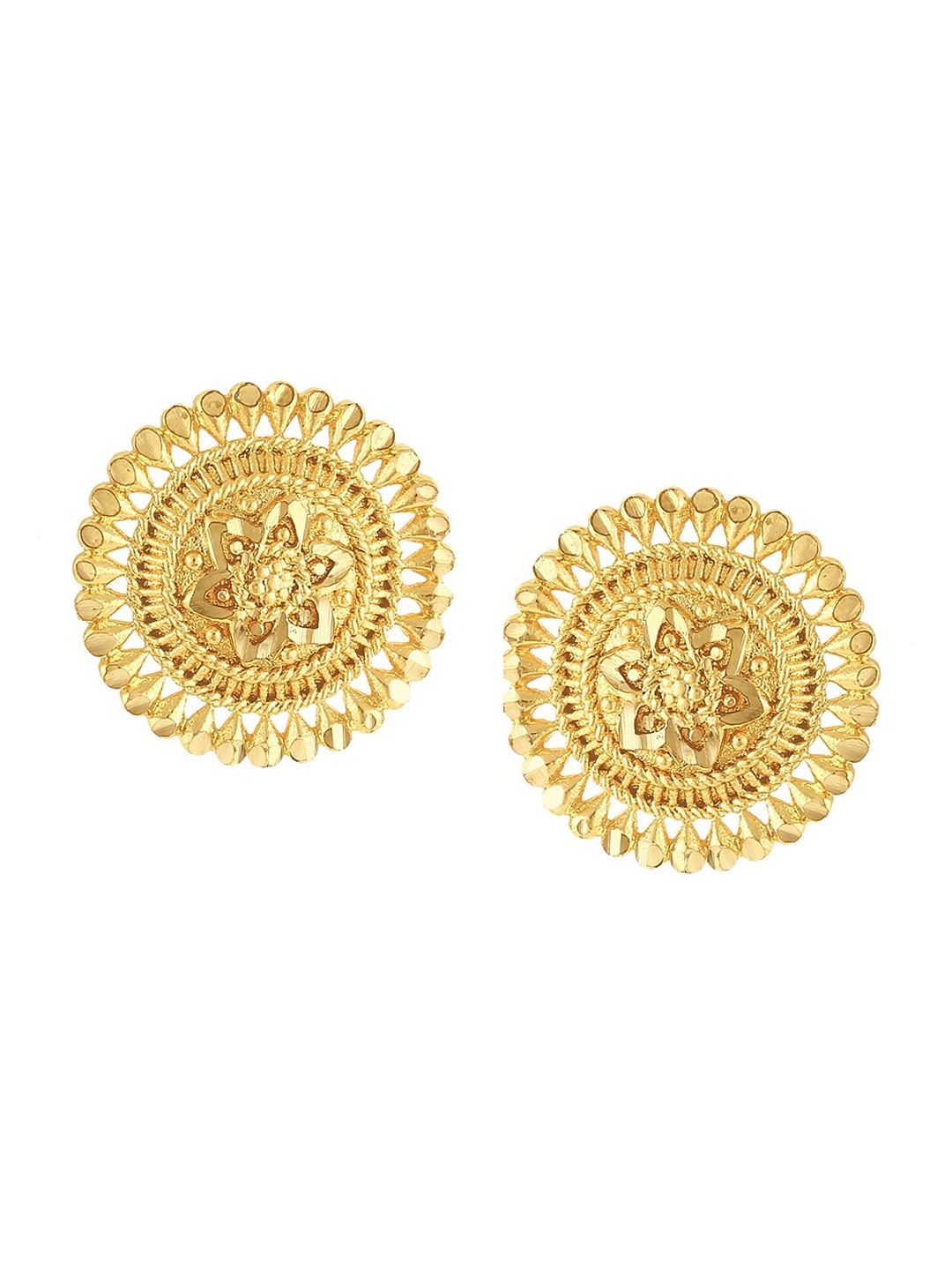 

Vighnaharta Gold-Plated Floral Studs Earrings