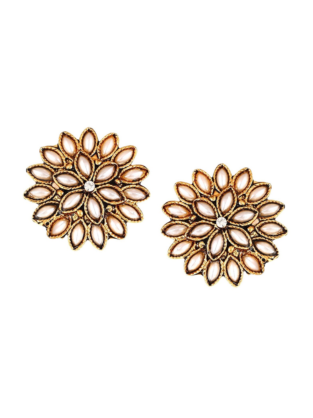 

Vighnaharta Gold-Plated Floral Studs Earrings