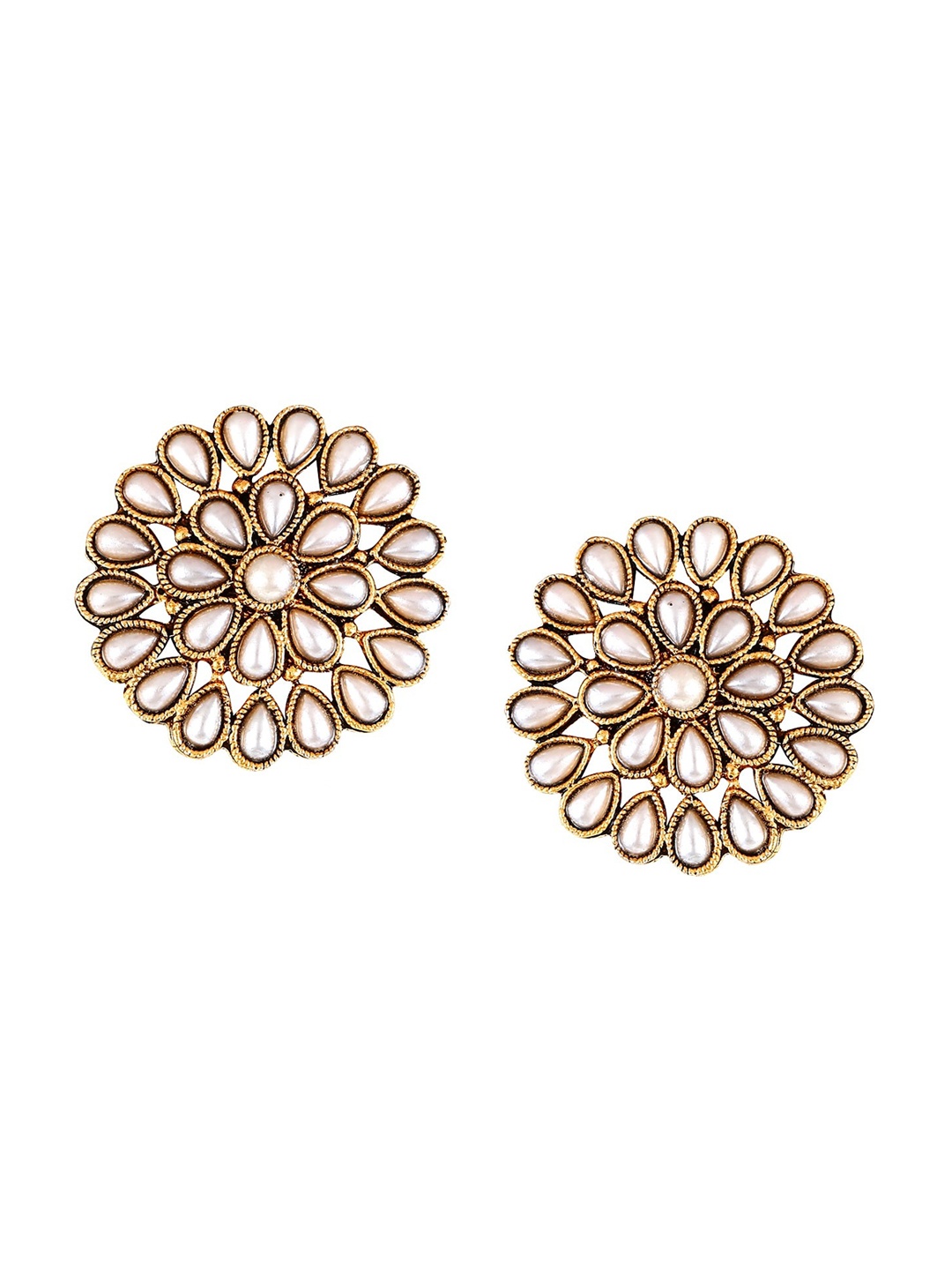 

Vighnaharta Gold-Plated Floral Studs Earrings