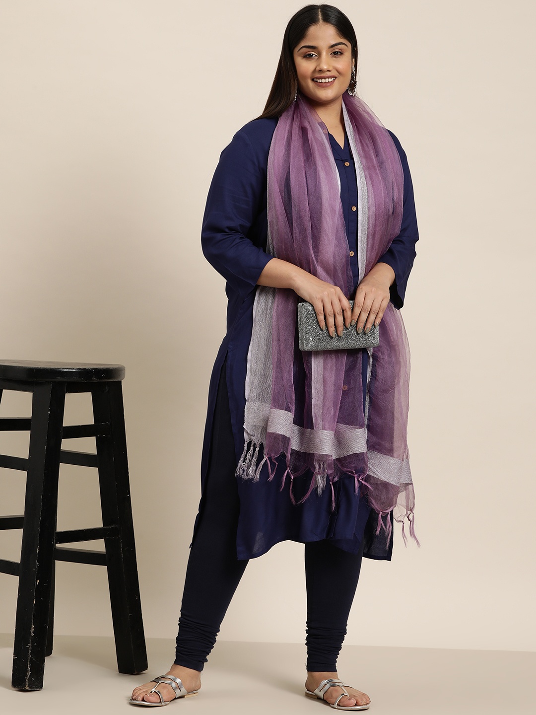 

Sztori Solid Organza Dupatta, Mauve