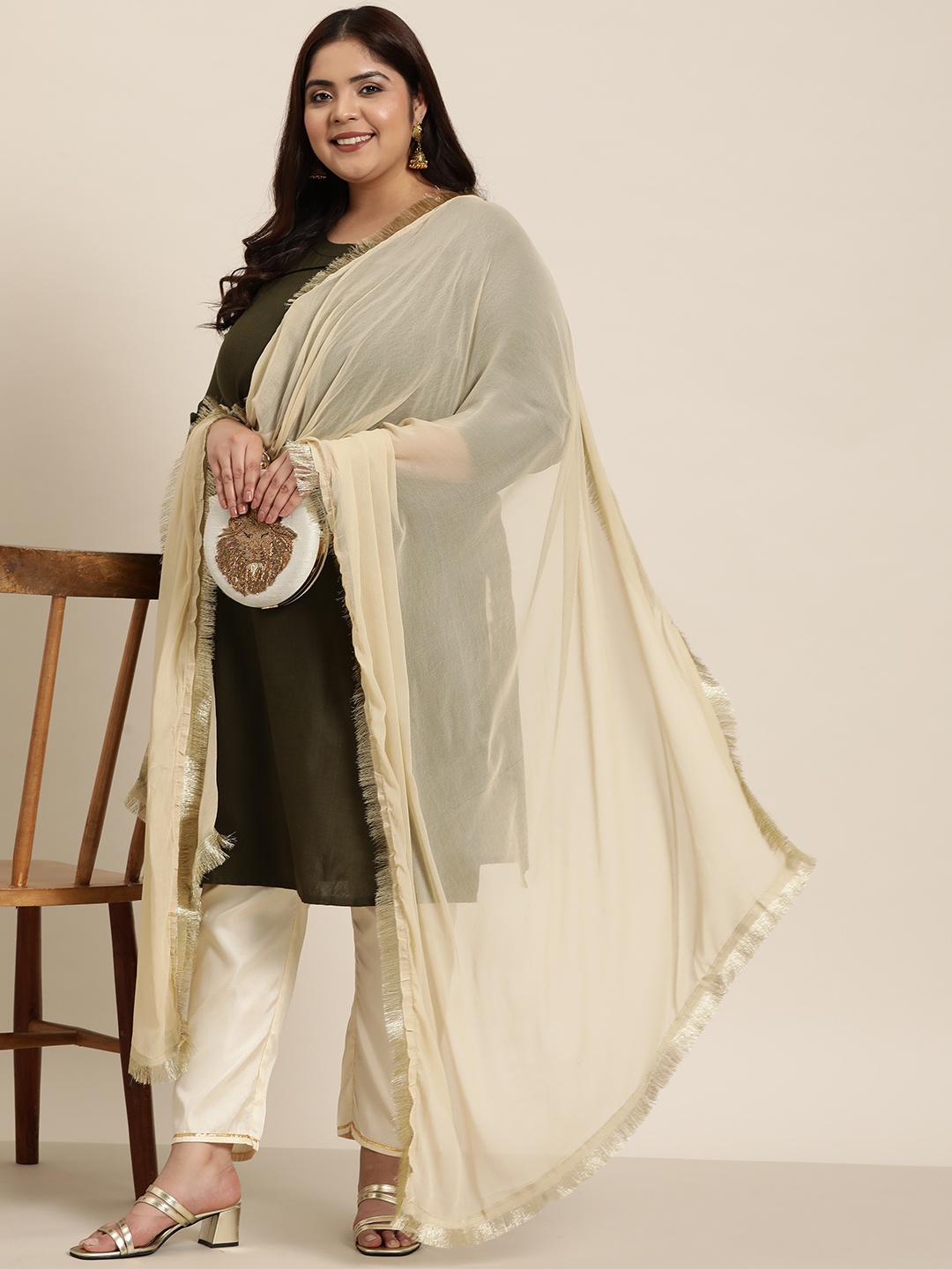 

Sztori Solid Chiffon Dupatta, Beige