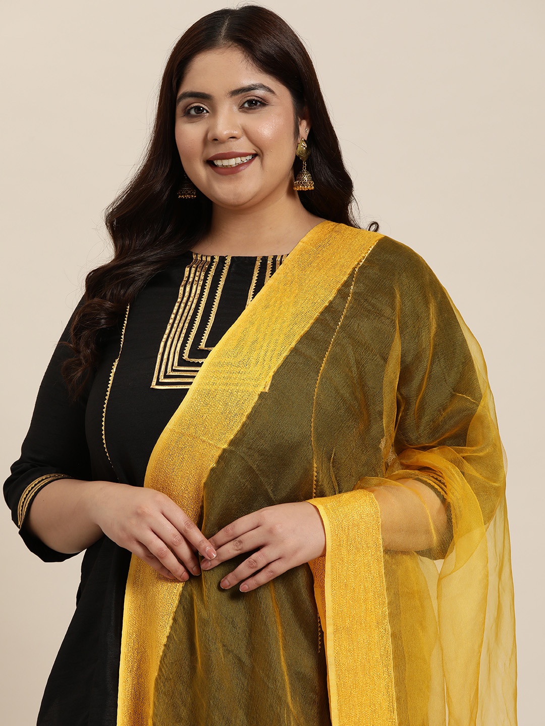 

Sztori Solid Silk Dupatta, Yellow