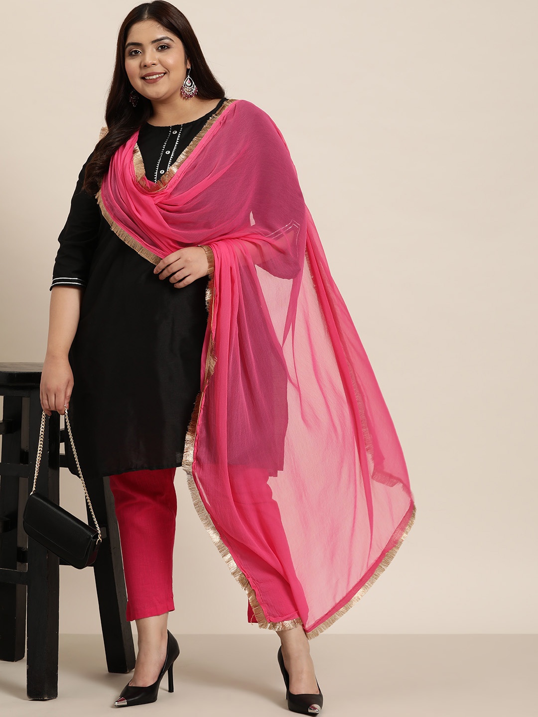 

Sztori Chiffon Dupatta, Fuchsia