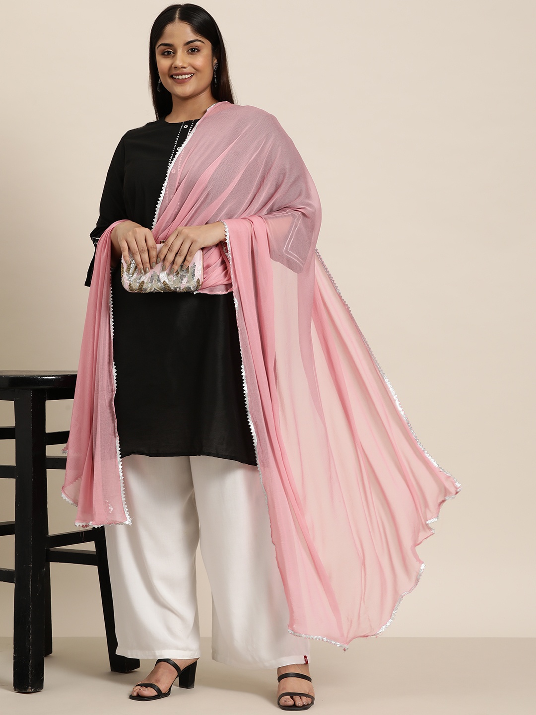 

Sztori Chiffon Dupatta, Pink