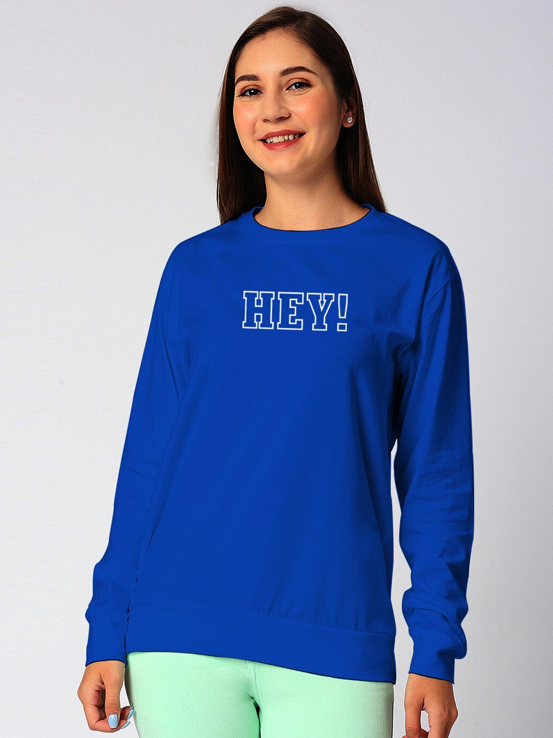

STATUS MANTRA Typography Printed Pure Cotton T-shirt, Blue
