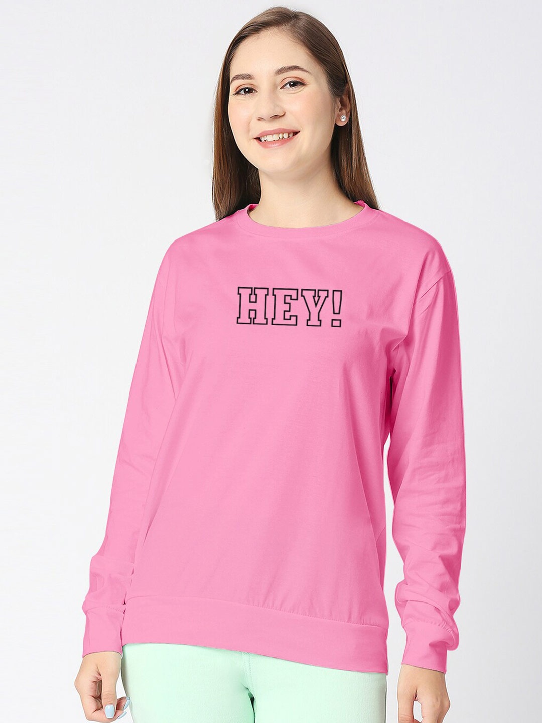 

STATUS MANTRA Typography Printed Pure Cotton T-shirt, Pink