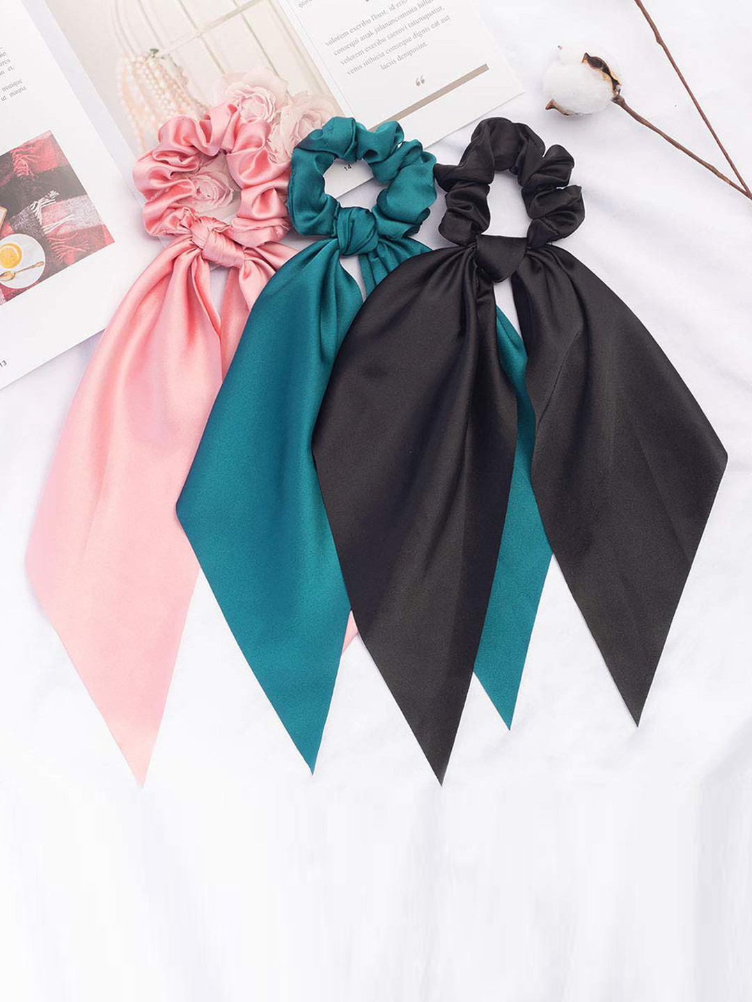 

CHRONEX Women Set Of 8 Ponytail Holders, Black