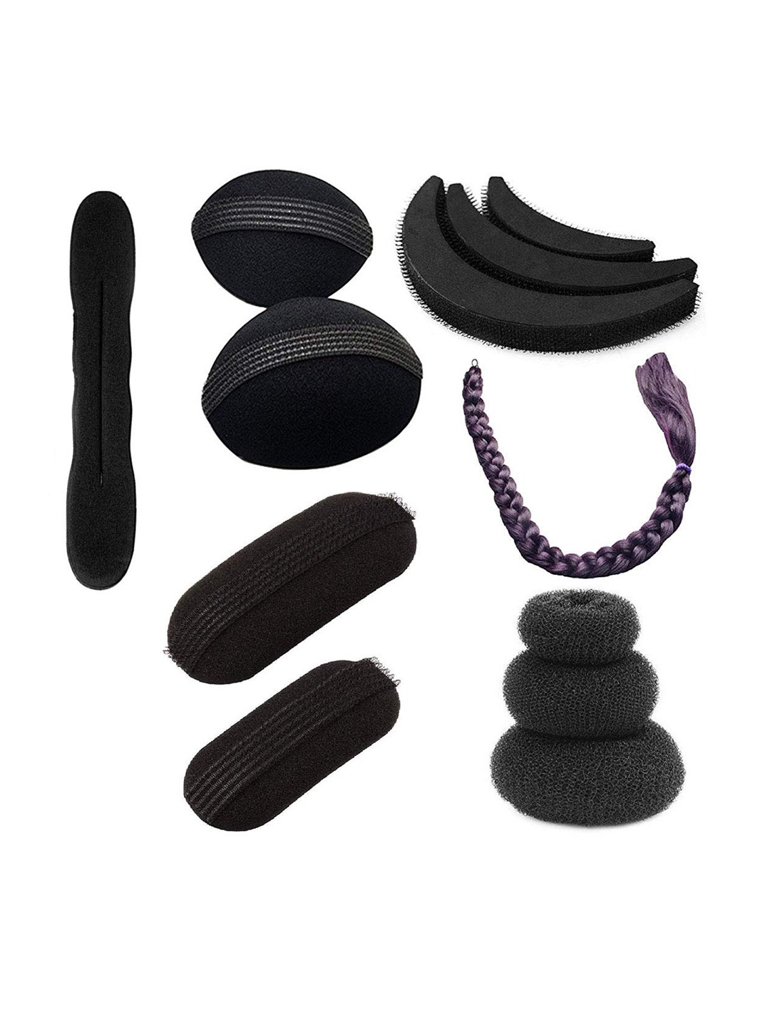 

CHRONEX Women Black Hair Accessory Set of 8