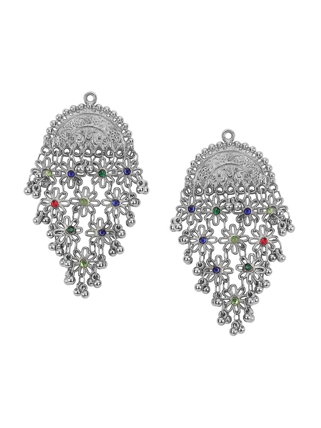

Samridhi DC Silver-Plated Oxidised Artificial Beaded Jewellery Set
