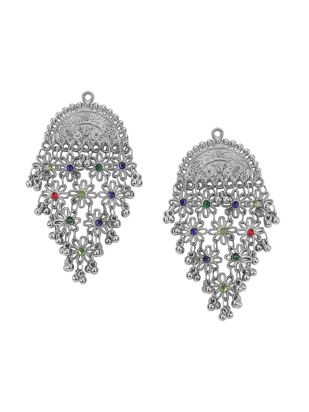 

Samridhi DC Silver-Plated Beaded Oxidised Jewellery Set