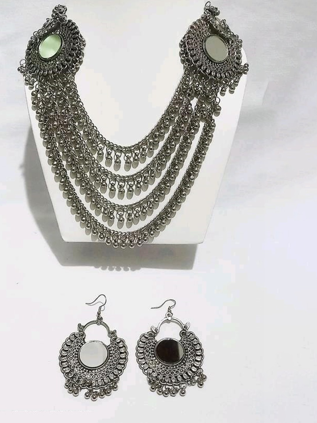 

Samridhi DC Silver-Plated Beaded Jewellery Set