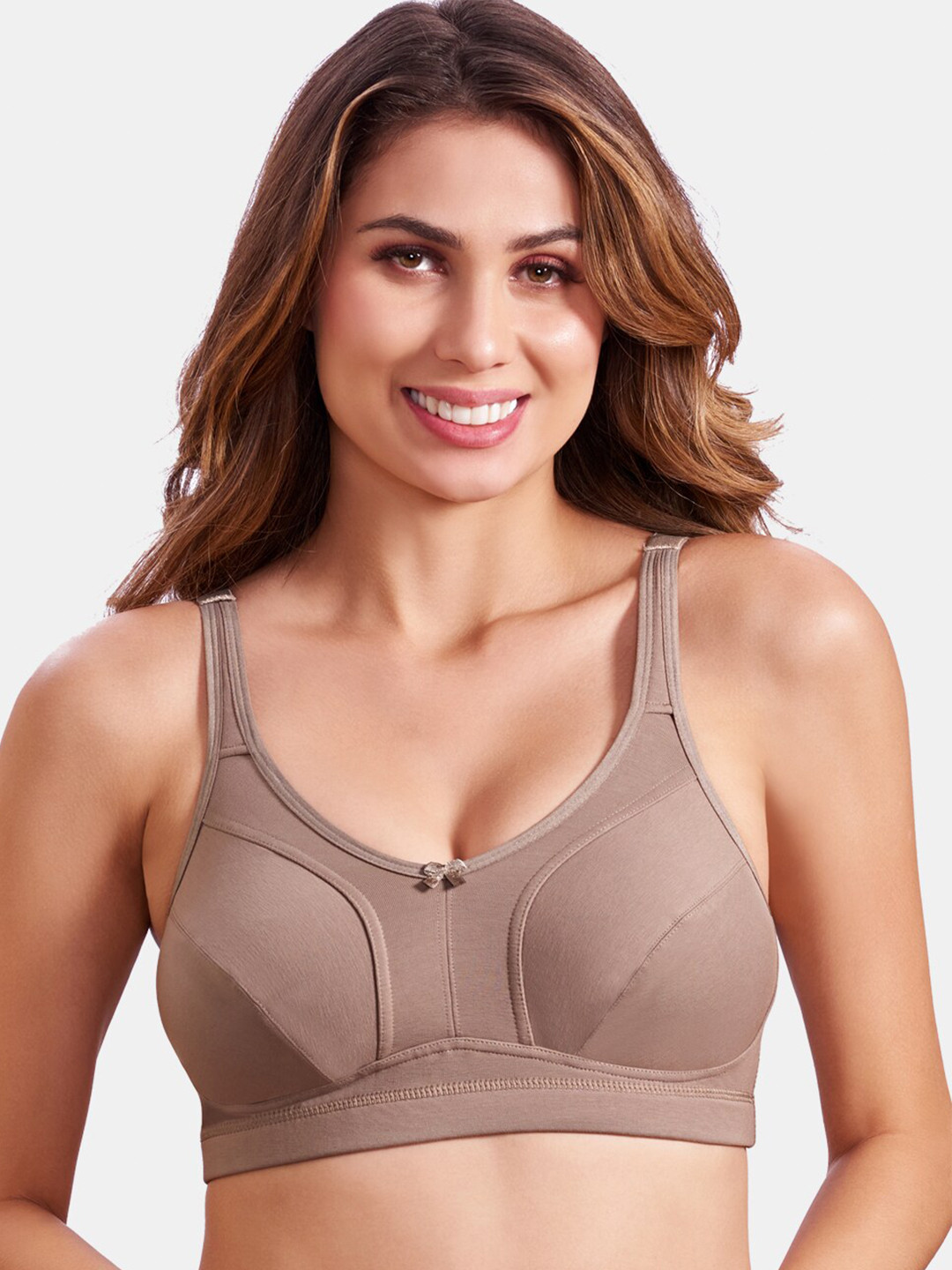 

MAROON Full Coverage Non-Padded Training & Gym Work Out Cotton Lycra Bra, Grey