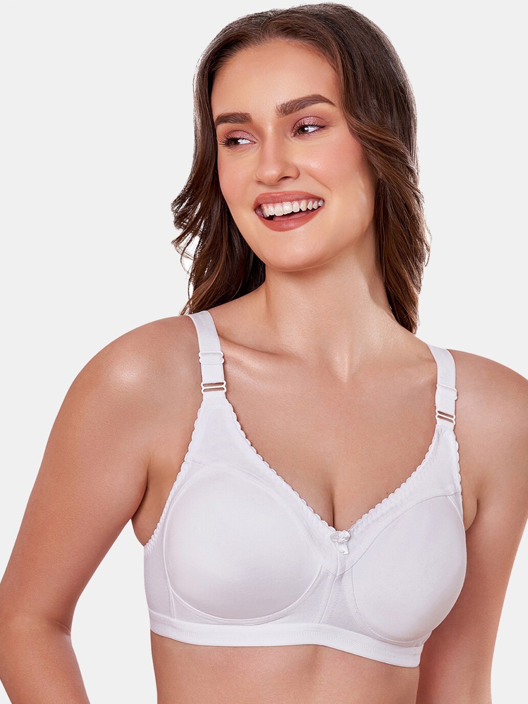 

MAROON Full Coverage Non-Padded Non-Wired T-Shirt Bra, White
