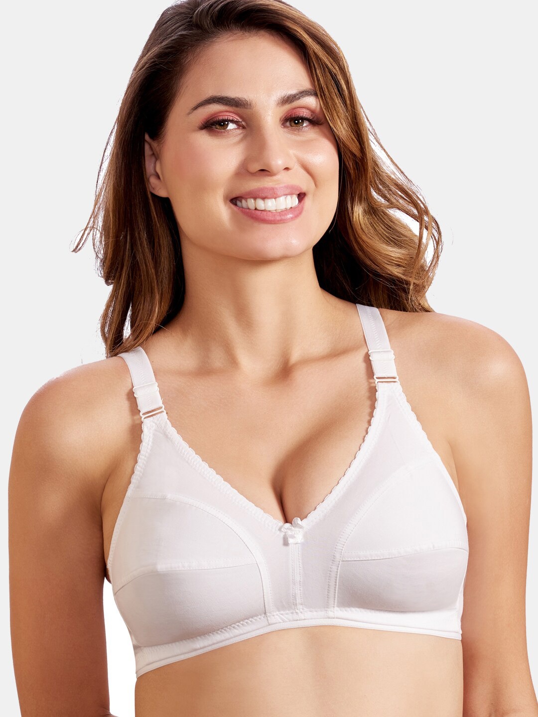 

MAROON Cotton Non Padded All Day Comfort Full Coverage Cut & Sew Everyday Bra, White