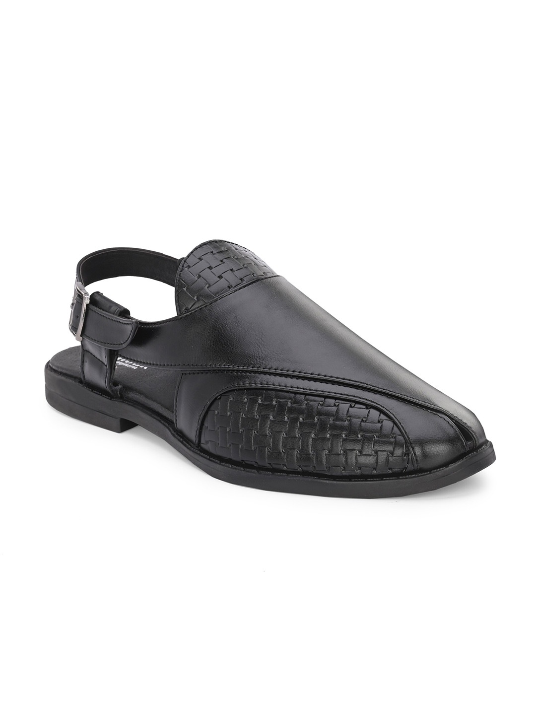 

Anouk Men Black Textured Shoe-Style Sandals