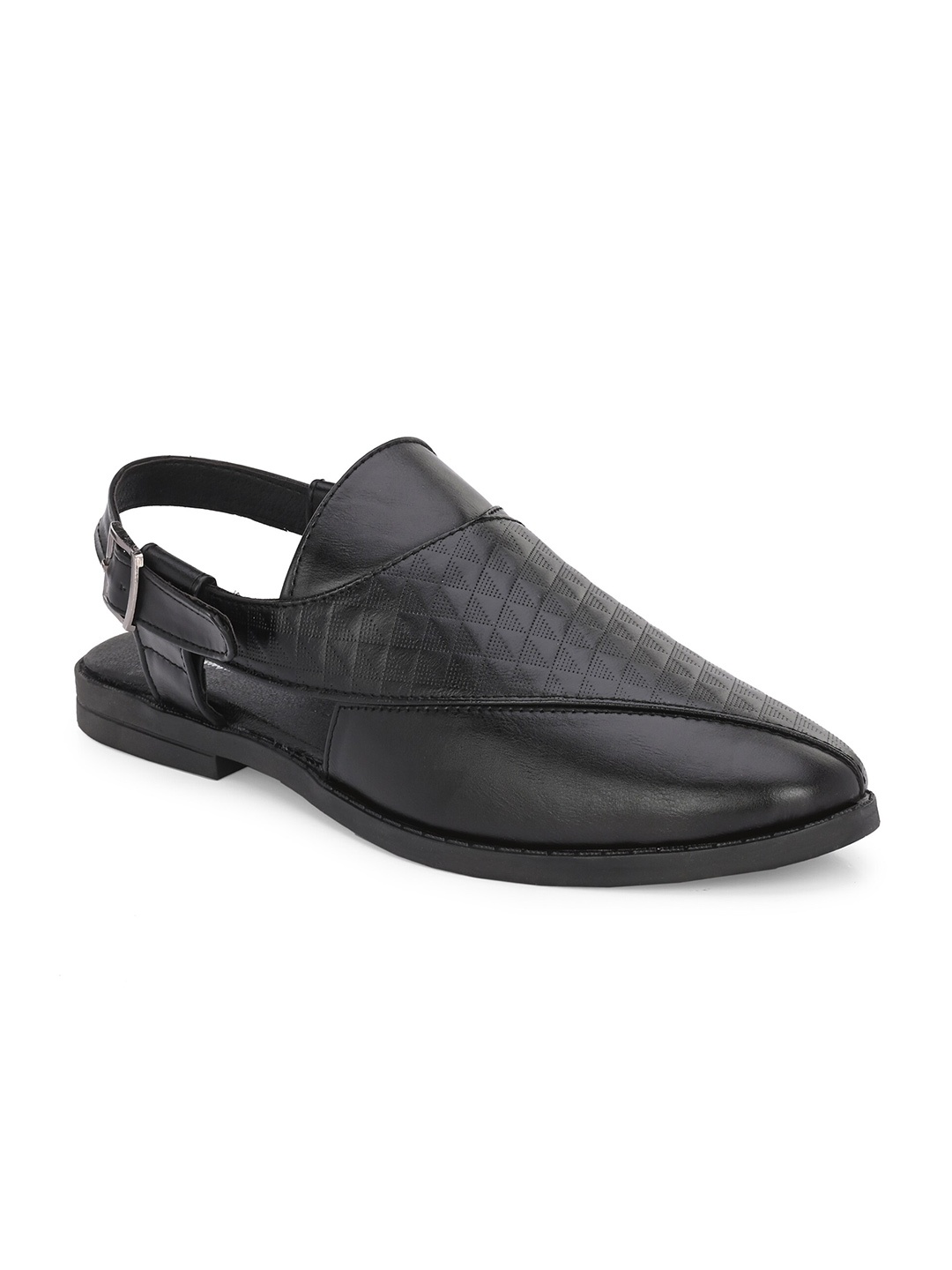 

Anouk Men Black Textured Shoe-Style Sandals