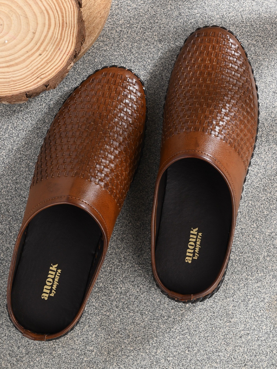 

Anouk Men Woven Design Shoe-Style Sandals, Tan