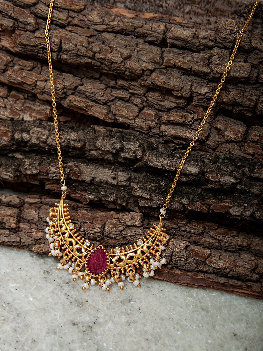 

Neeta Boochra Sterling Silver Gold-Plated Necklace