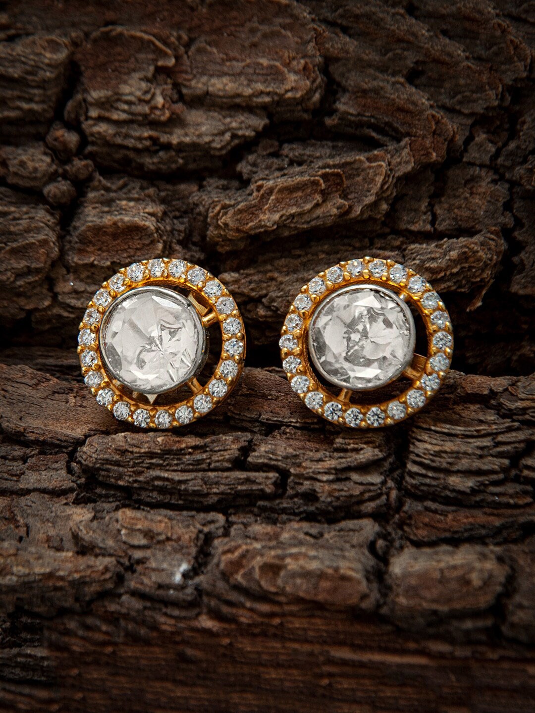 

Neeta Boochra 92.5 Sterling Silver Gold-Plated Contemporary Studs Earrings