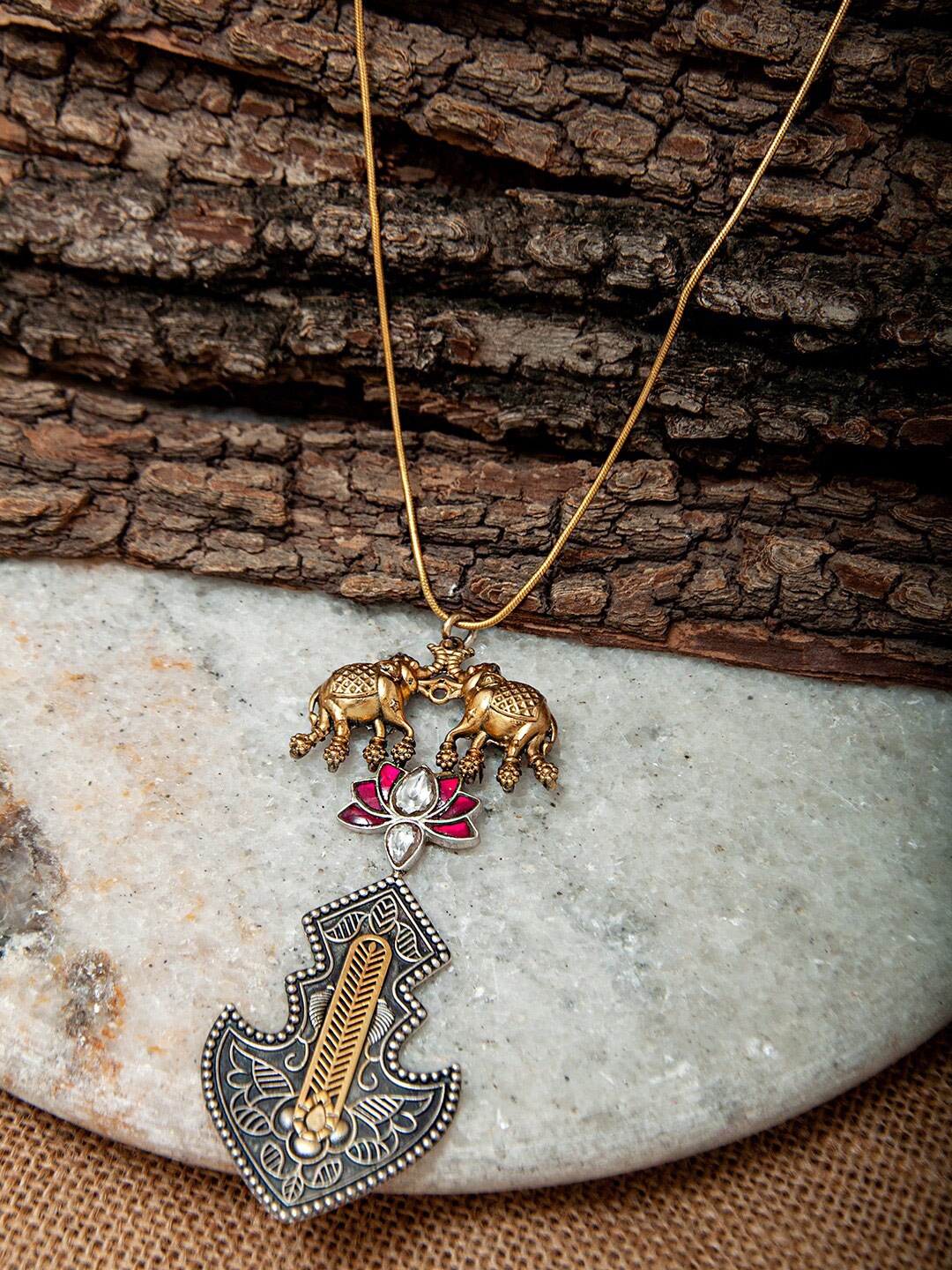 

Neeta Boochra Sterling Silver Gold-Plated Necklace