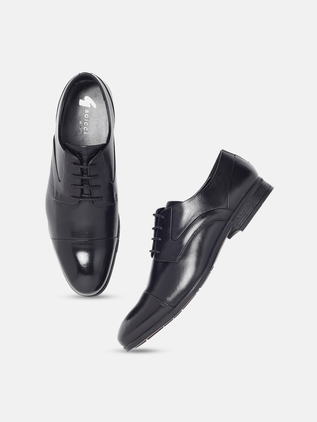 

GABICCI Men Textured Leather Formal Derbys, Black