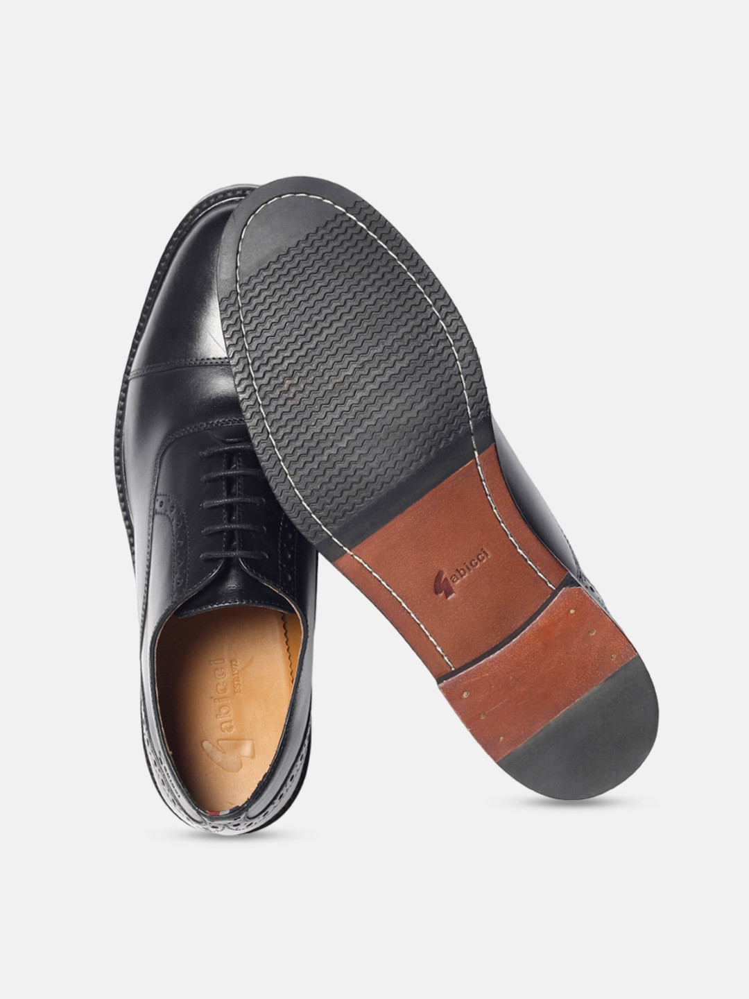 

GABICCI Men Textured Leather Formal Oxfords, Black