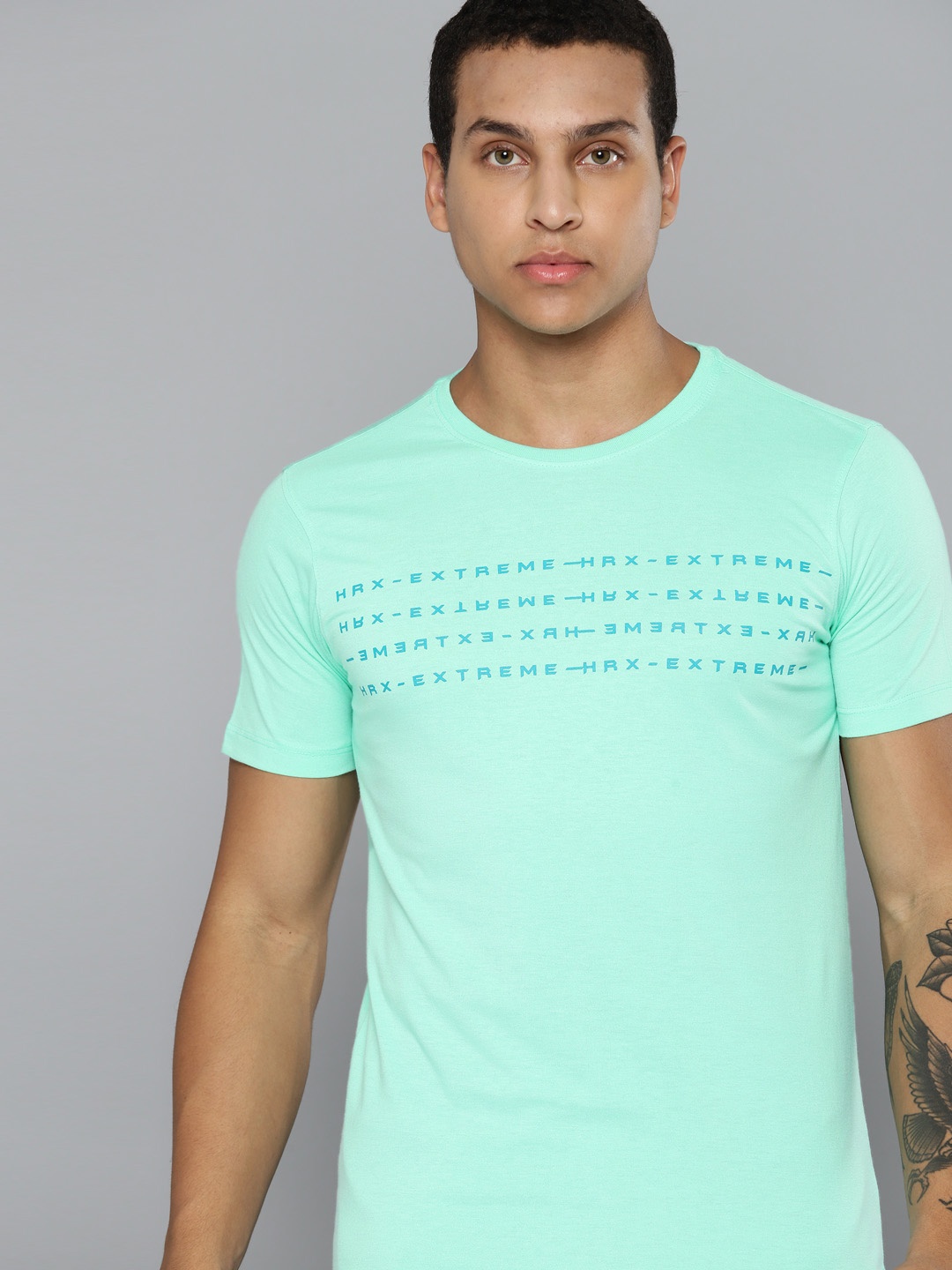 

HRX by Hrithik Roshan Typography Printed T-shirt, Green