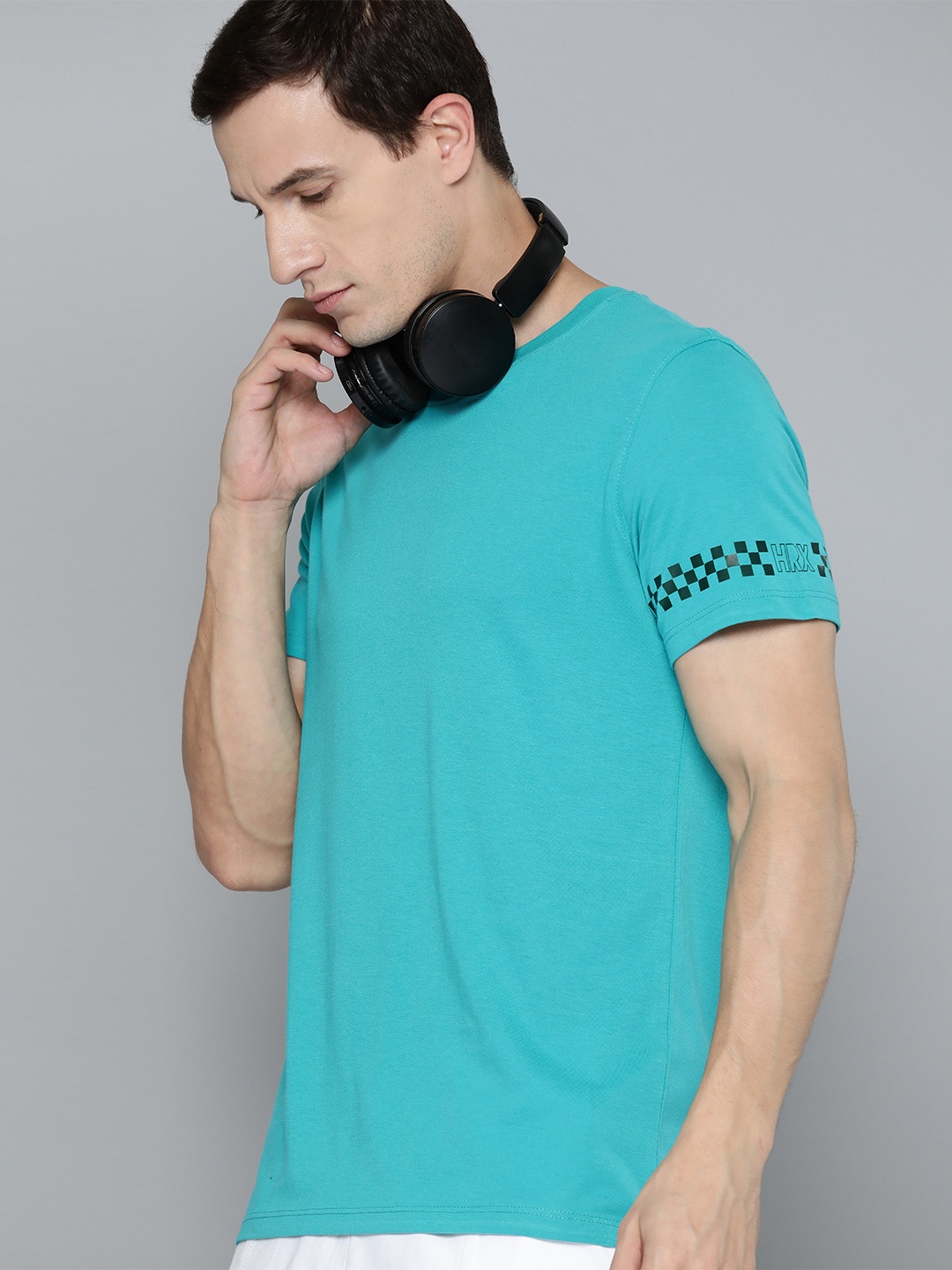 

HRX by Hrithik Roshan Round Neck Lifestyle T-shirt, Turquoise blue