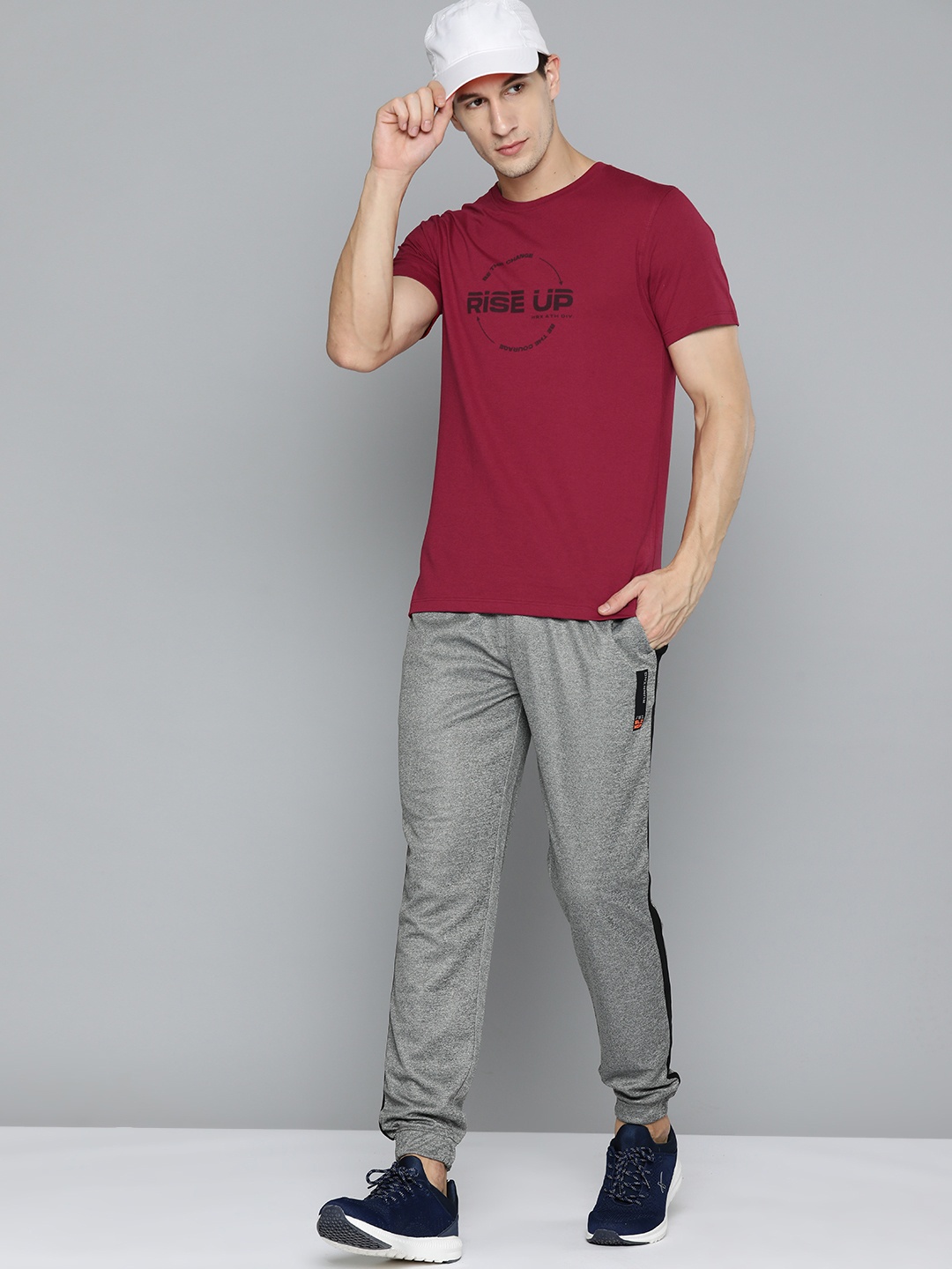 

HRX by Hrithik Roshan Men Typography Printed T-shirt, Maroon