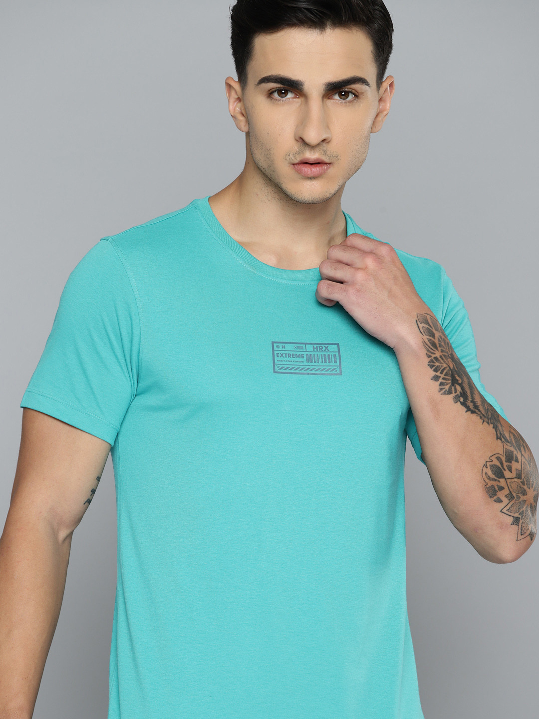 

HRX by Hrithik Roshan Round Neck Lifestyle T-shirt, Turquoise blue
