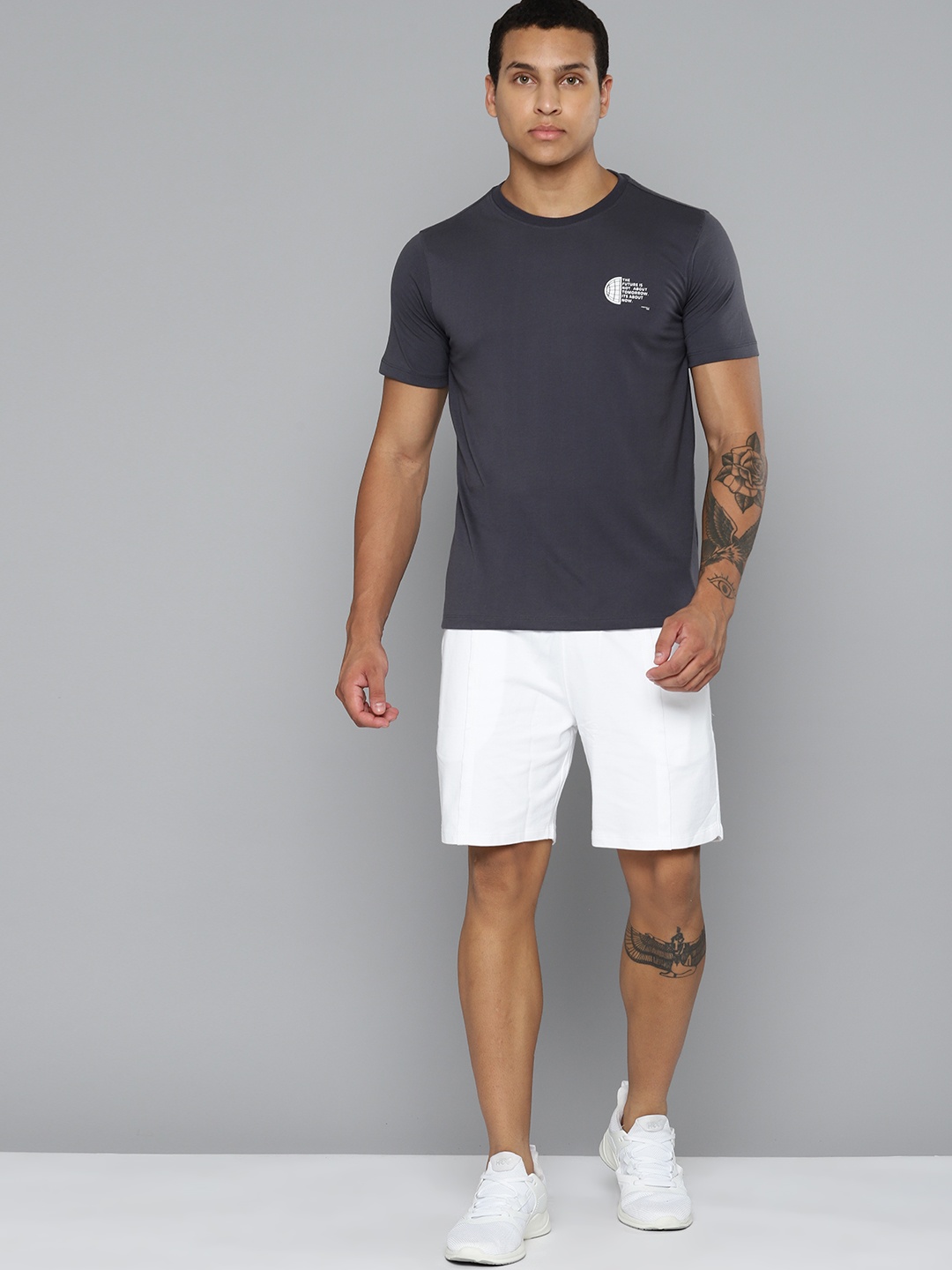 

HRX by Hrithik Roshan Men Solid T-shirt, Charcoal