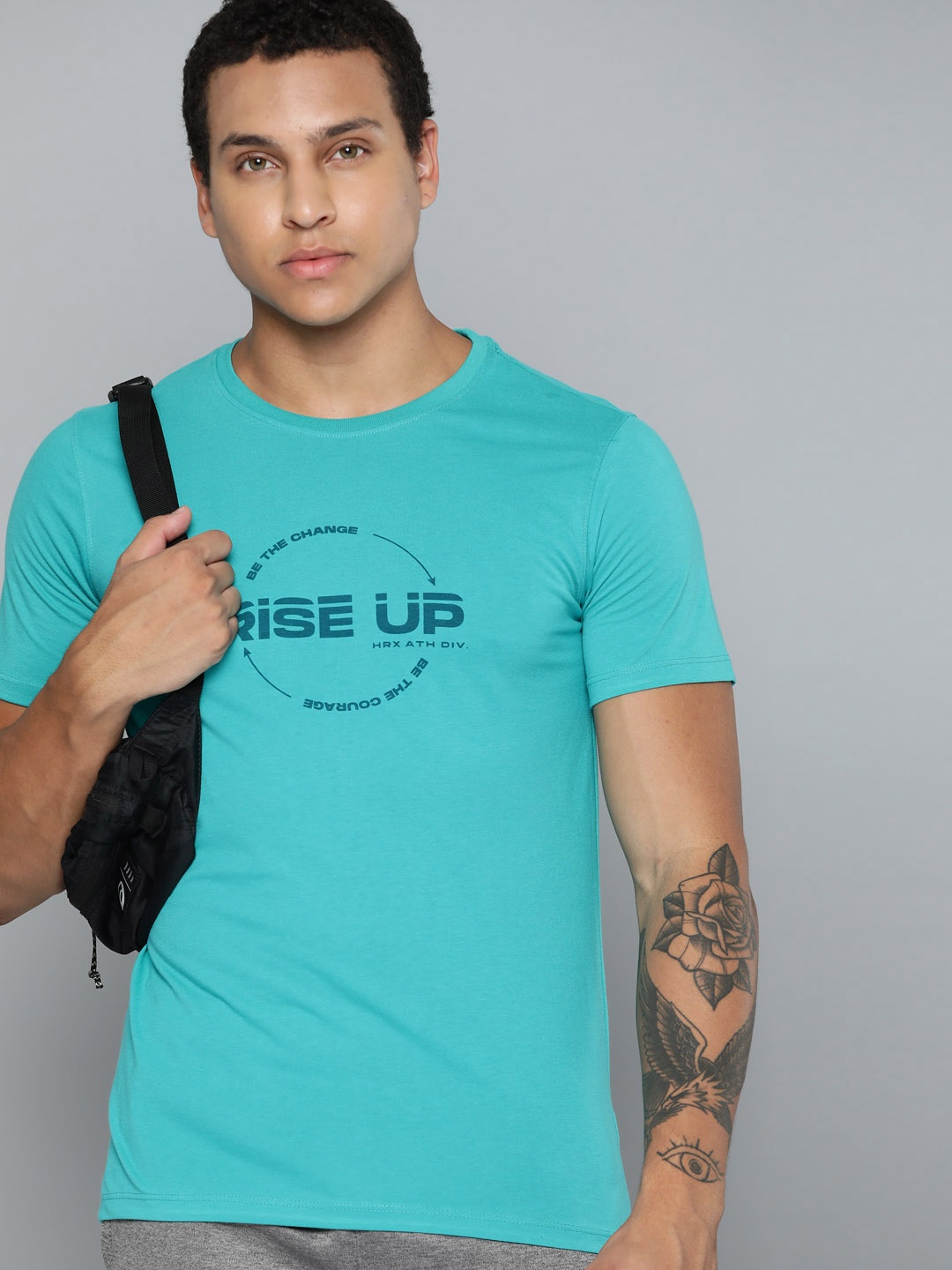 

HRX by Hrithik Roshan Typography Print Lifestyle T-shirt, Turquoise blue