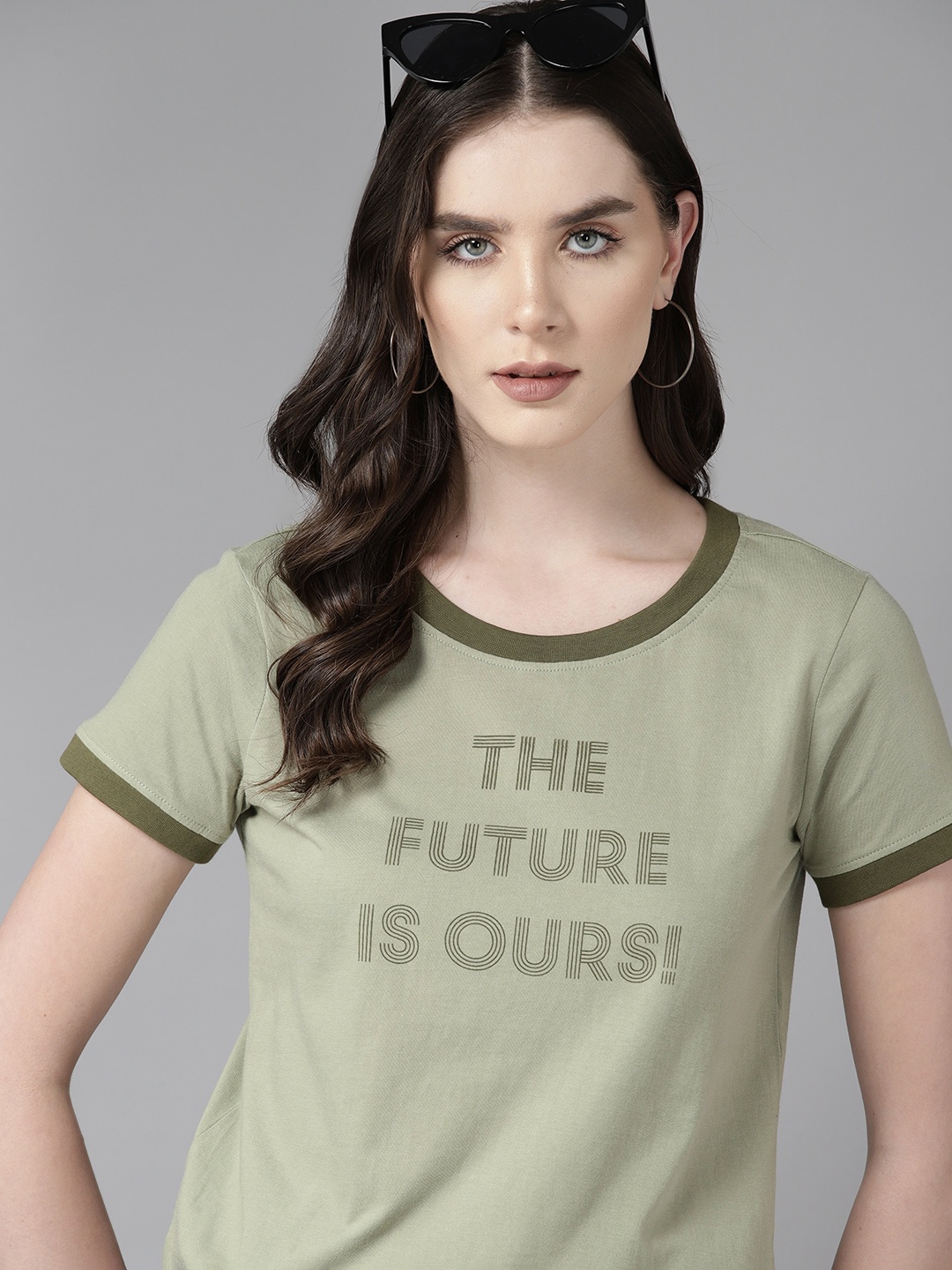 

The Roadster Lifestyle Co. Typography Printed Pure Cotton T-shirt, Olive